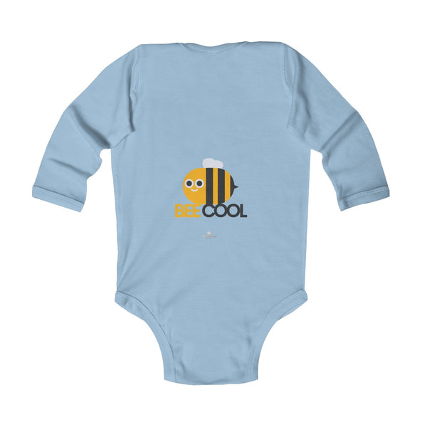 Bee Infant Long Sleeve Bodysuit, Be Cool Cute Baby Boy or Girls Kids Clothes- Made in USA-Infant Long Sleeve Bodysuit-Heidi Kimura Art LLC