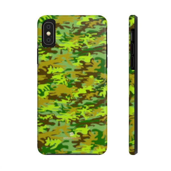 Cool Green Camo iPhone Case, Case Mate Tough Samsung Galaxy Phone Cases-Phone Case-Printify-iPhone X Tough-Heidi Kimura Art LLC