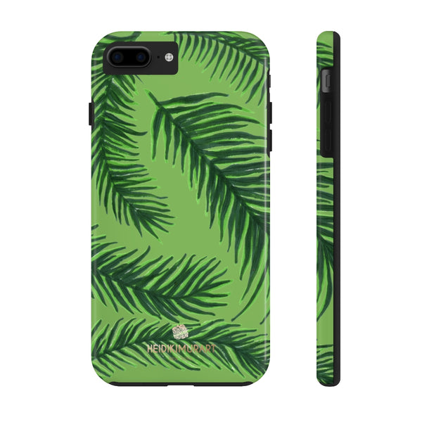 Green Tropical Print Phone Case, Palm Leaf Case Mate Tough Phone Cases-Made in USA - Heidikimurart Limited 