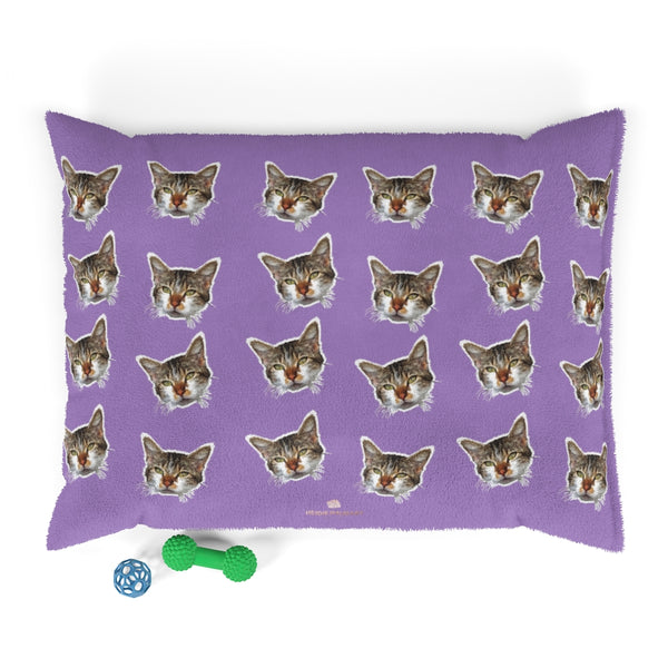 Light Purple Cat Pet Bed, Solid Color Machine-Washable Pet Pillow With Zippers-Printed in USA-Pets-Printify-40x30-Heidi Kimura Art LLC