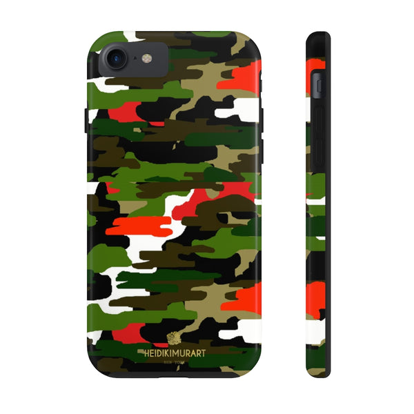 Red Green Camo iPhone Case, Classic Army Camouflage Case Mate Tough Phone Cases-Phone Case-Printify-iPhone 7, iPhone 8 Tough-Heidi Kimura Art LLC