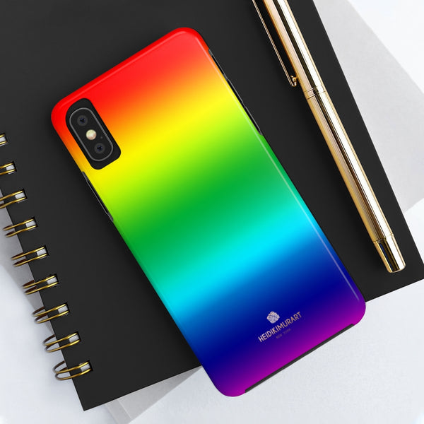Rainbow Gay Pride iPhone Case, Designer Case Mate Tough Samsung Galaxy Phone Cases-Phone Case-Printify-Heidi Kimura Art LLC