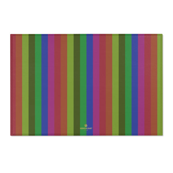 Faded Rainbow Stripe Gay Pride Print 24x36/ 36x60/ 48x72 inches Area Rug-Area Rug-36" x 24"-Heidi Kimura Art LLC