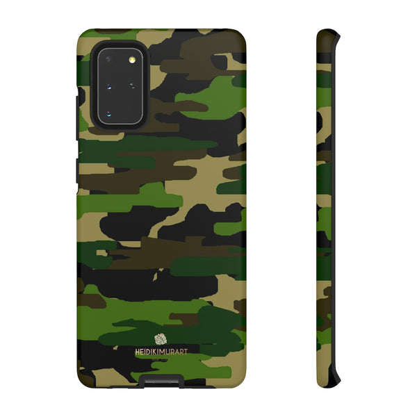 Green Brown Camouflage Phone Case, Army Military Print Tough Designer Phone Case -Made in USA-Phone Case-Printify-Samsung Galaxy S20+-Matte-Heidi Kimura Art LLC