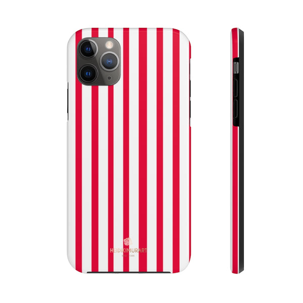 Red Striped iPhone Case, Designer Case Mate Tough Samsung Galaxy Phone Cases-Phone Case-Printify-iPhone 11 Pro Max-Heidi Kimura Art LLC