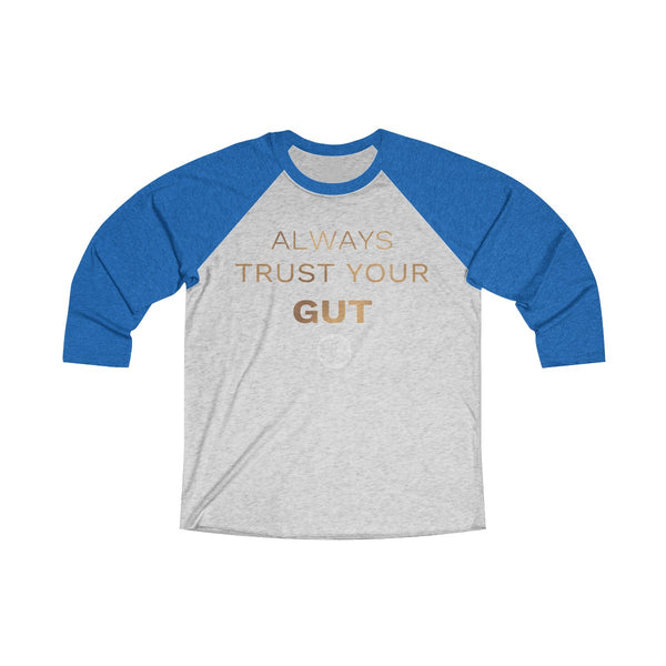 Motivational Unisex T-Shirt, Tri-Blend 3/4 Raglan Tee With Quote -Made in USA (US Size: S-2XL)-Long-sleeve-XS-Vintage Royal / Heather White-Heidi Kimura Art LLC