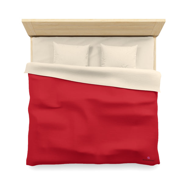 Wine Red Color Duvet Cover,  Solid Color Best Microfiber Duvet Cover