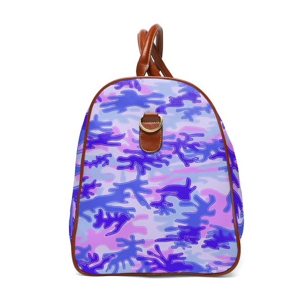 Purple Camo Waterproof Travel Bag