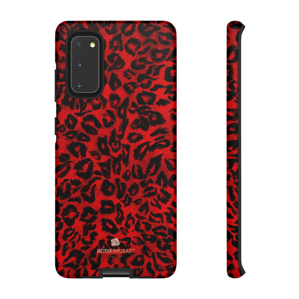 Red Leopard Print Phone Case, Animal Print Tough Designer Phone Case -Made in USA-Phone Case-Printify-Samsung Galaxy S20-Matte-Heidi Kimura Art LLC
