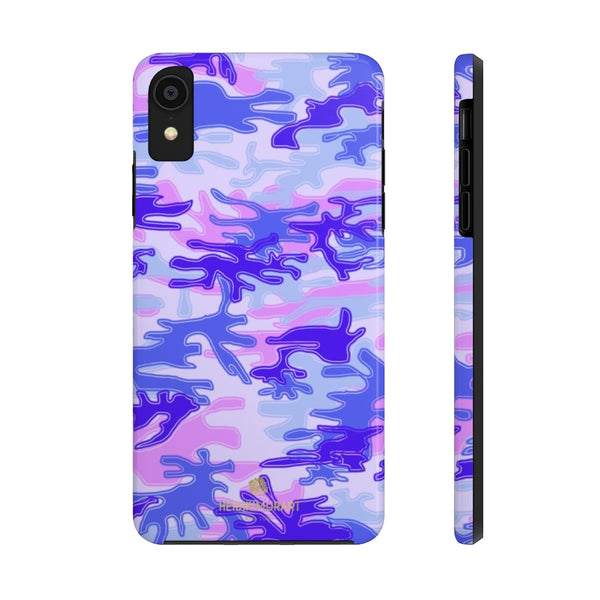 Purple Pink Camo Print iPhone Case, Army Camoflage Case Mate Tough Phone Cases-Phone Case-Printify-iPhone XR-Heidi Kimura Art LLC