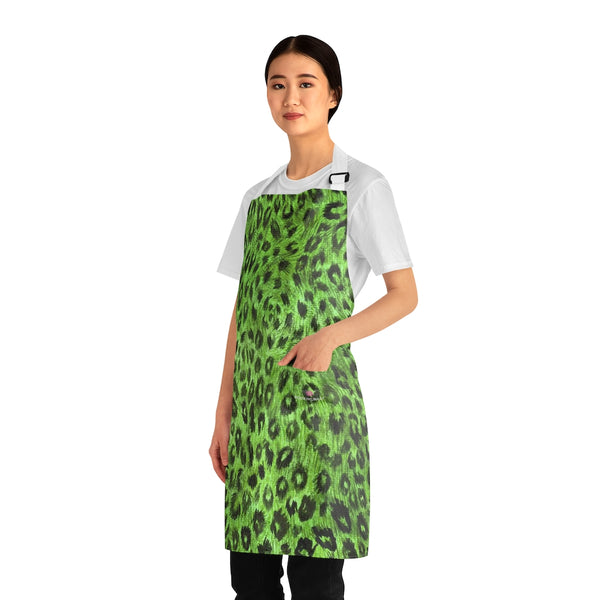 Green Leopard Print Apron