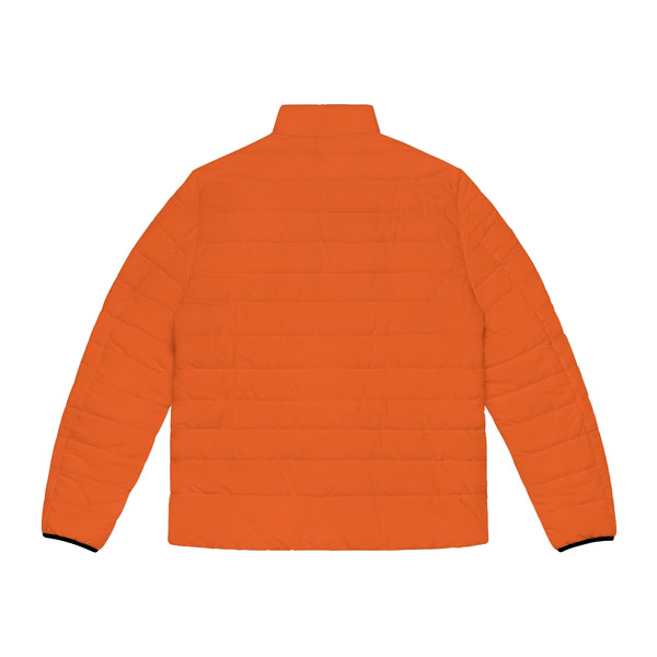 Hot Orange Color Men's Jacket, Best Men's Puffer Jacket