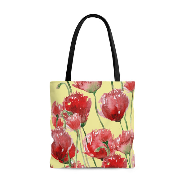 Pacific Northwest Red Tulip Flower Floral Designer Girlie Tote Bag - Made in USA-Tote Bag-Large-Heidi Kimura Art LLC