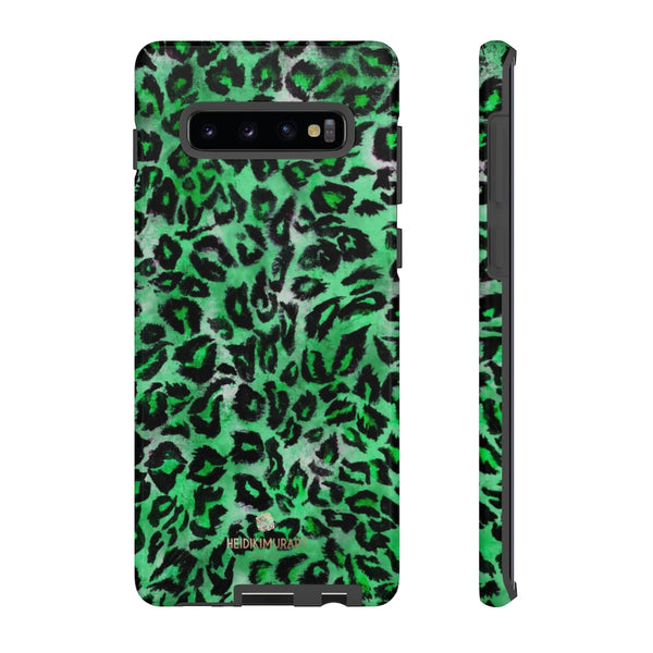 Green Leopard Phone Case, Animal Print Tough Designer Phone Case -Made in USA-Phone Case-Printify-Samsung Galaxy S10 Plus-Glossy-Heidi Kimura Art LLC