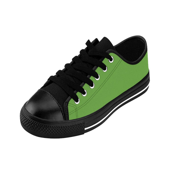 Light Green Color Women's Sneakers, Lightweight Green Solid Color Designer Low Top Women's Canvas Bright Best Quality Premium Fashion Casual Sneakers Tennis Running Athletic Shoes (US Size: 6-12)