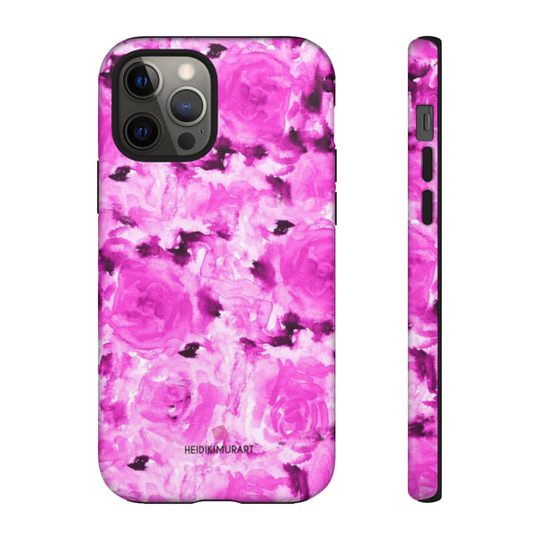 Hot Pink Floral Phone Case, Flower Print Best Designer Art iPhone Samsung Case-Made in USA - Heidikimurart Limited 