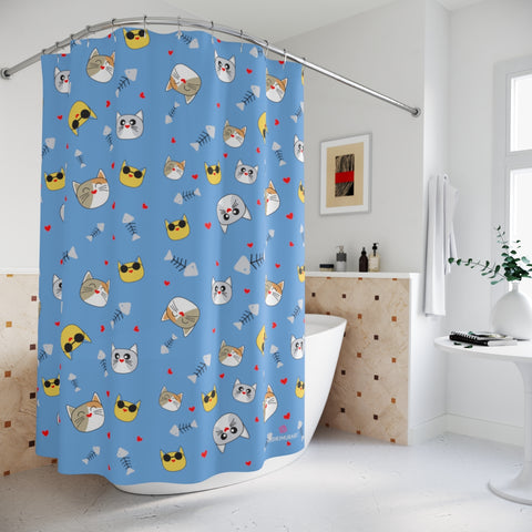 Cat Print Polyester Shower Curtain