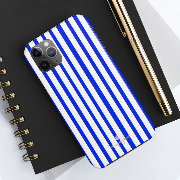 Blue Striped iPhone Case, Designer Case Mate Tough Samsung Galaxy Phone Cases-Phone Case-Printify-Heidi Kimura Art LLC