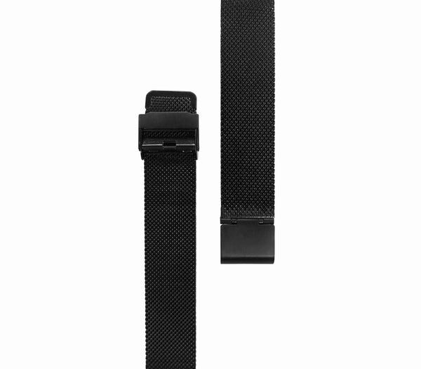 Genuine Leather or Stainless Steel Designer Premium Watch Band Strap For Watches-Watch Band-Mens 40mm-Black Metal Mesh-Heidi Kimura Art LLC