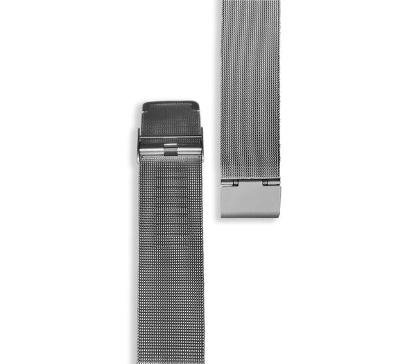 Genuine Leather or Stainless Steel Designer Premium Watch Band Strap For Watches-Watch Band-Mens 40mm-Silver Metal Mesh-Heidi Kimura Art LLC