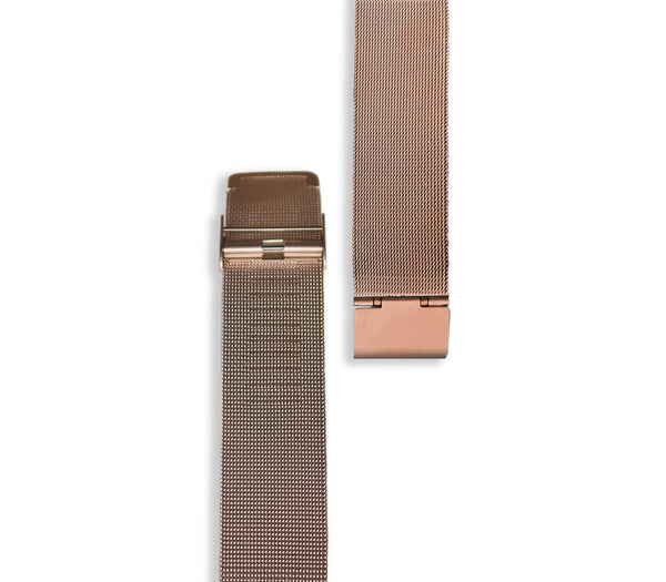 Genuine Leather or Stainless Steel Designer Premium Watch Band Strap For Watches-Watch Band-Mens 40mm-Rose Gold Metal Mesh-Heidi Kimura Art LLC