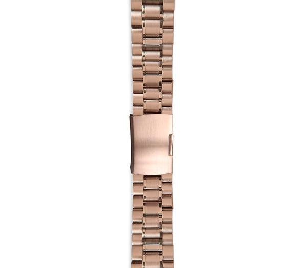 Genuine Leather or Stainless Steel Designer Premium Watch Band Strap For Watches-Watch Band-Mens 40mm-Rose Gold Metal Link-Heidi Kimura Art LLC