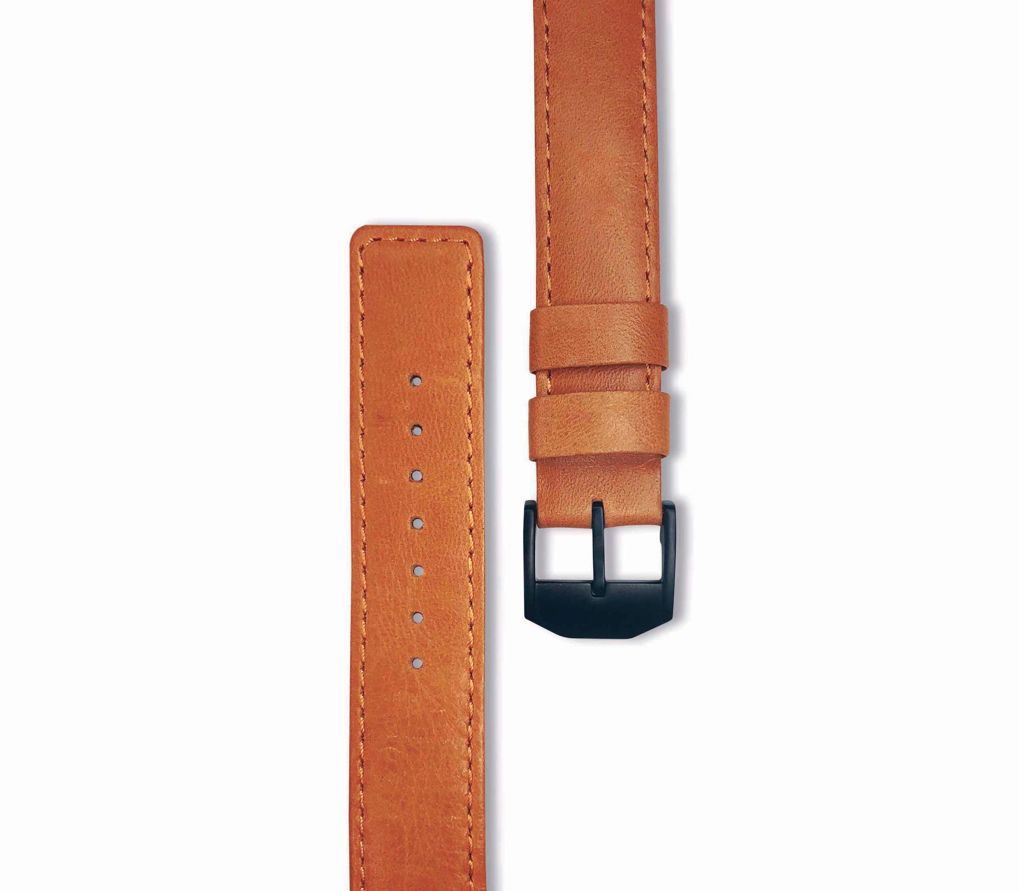 Genuine Leather or Stainless Steel Designer Premium Watch Band Strap For Watches-Watch Band-Mens 40mm-Brown Leather w/ Black Hardware-Heidi Kimura Art LLC