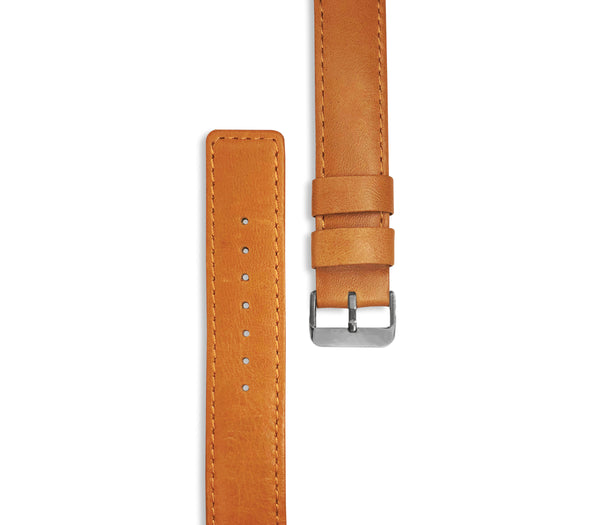 Genuine Leather or Stainless Steel Designer Premium Watch Band Strap For Watches-Watch Band-Mens 40mm-Brown Leather w/ Silver Hardware-Heidi Kimura Art LLC