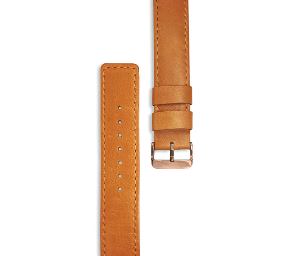 Genuine Leather or Stainless Steel Designer Premium Watch Band Strap For Watches-Watch Band-Mens 40mm-Brown Leather w/ Rose Gold Hardware-Heidi Kimura Art LLC