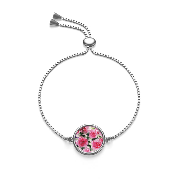 Classical Light Pink French Rose 18K Gold/Sterling Silver Plated Box Chain Bracelet-Bracelet-ashcoin-Silver-Heidi Kimura Art LLC
