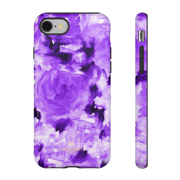 Purple Floral Rose Phone Case, Roses Floral Print Tough Designer Phone Case -Made in USA-Phone Case-Printify-iPhone 8-Glossy-Heidi Kimura Art LLC