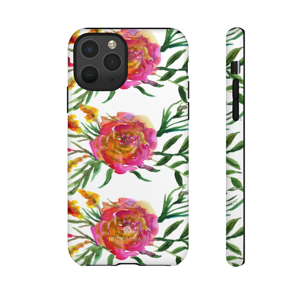 Pink Rose Floral Phone Case, Flower Print Tough Designer Phone Case -Made in USA-Phone Case-Printify-iPhone 11 Pro-Matte-Heidi Kimura Art LLC