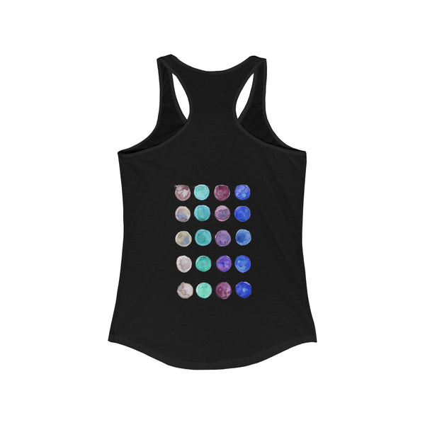 Polka Dots Colorful Designer Women's Ideal Racerback Tank -Made in the U.S.A.-Tank Top-Heidi Kimura Art LLC Polka Dots Watercolor Tank Top, Polka Dots Colorful Designer Women's Ideal Racerback Tank -Made in the U.S.A. (US Size: XS-2XL)