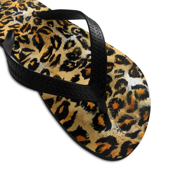 Cute Leopard Wild Animal Print Designer Unisex Flip-Flops - Made in USA (Size: S, M, L)-Flip-Flops-Heidi Kimura Art LLC