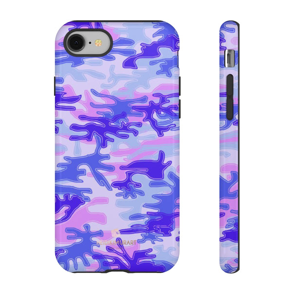 Pastel Purple Camouflage Phone Case, Army Military Print Tough Designer Phone Case -Made in USA-Phone Case-Printify-iPhone 8-Glossy-Heidi Kimura Art LLC