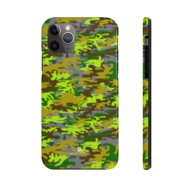 Grey Green Camo iPhone Case, Case Mate Tough Samsung Galaxy Phone Cases-Phone Case-Printify-iPhone 11 Pro Max-Heidi Kimura Art LLC