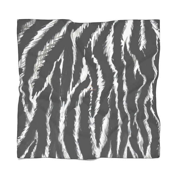 Zebra Stripe Poly Scarf, Animal Print Designer Lightweight Polyester Scarves - Made in USA-Accessories-Printify-Poly Voile-50 x 50 in-Heidi Kimura Art LLC Zebra Stripe Poly Scarf, Animal Print Lightweight Delicate Sheer Poly Voile or Poly Chiffon 25"x25" or 50"x50" Luxury Designer Fashion Accessories- Made in USA, Fashion Sheer Soft Light Polyester Square Scarf