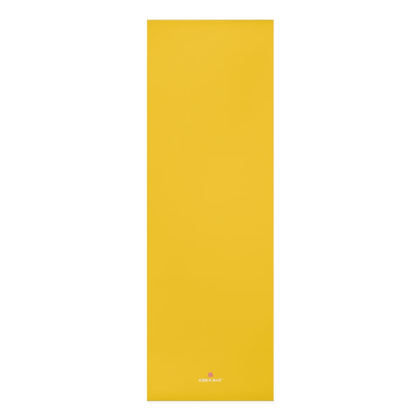 Bright Yellow Foam Yoga Mat, Solid Bright Yellow Color Modern Minimalist Print Best Fashion Stylish Lightweight 0.25" thick Best Designer Gym or Exercise Sports Athletic Yoga Mat Workout Equipment - Printed in USA (Size: 24″x72")