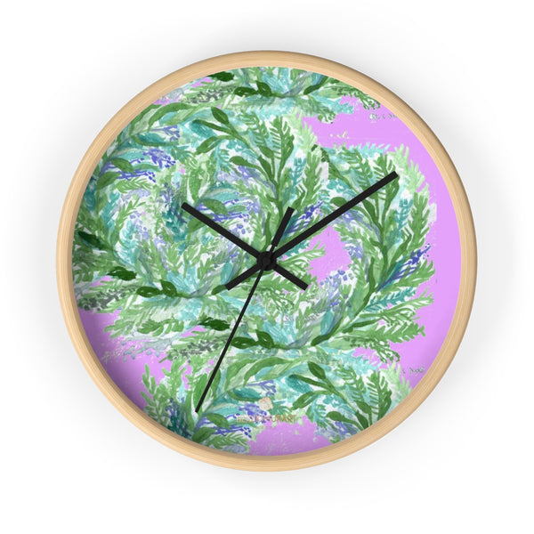 Girlie Soft Purple Pink French Lavender Indoor 10 in. Dia. Wall Clock - Made in USA-Wall Clock-10 in-Wooden-Black-Heidi Kimura Art LLC