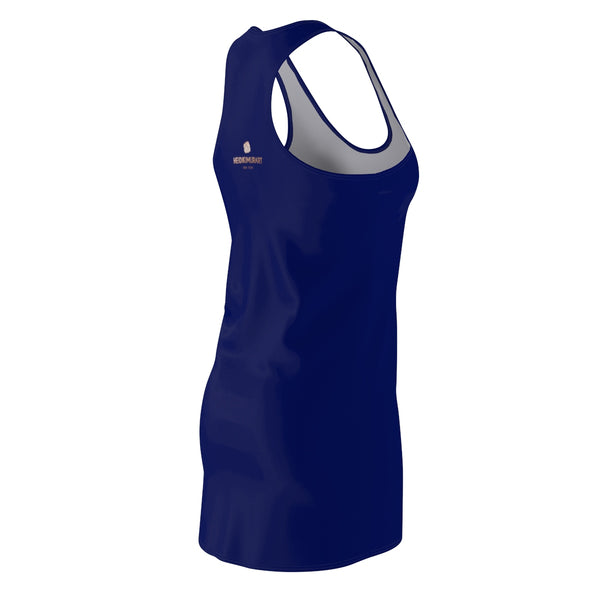 Blue Solid Color Classic Women's Premium Quality Designer Racerback Dress - Made in USA-Women's Sleeveless Dress-Heidi Kimura Art LLC