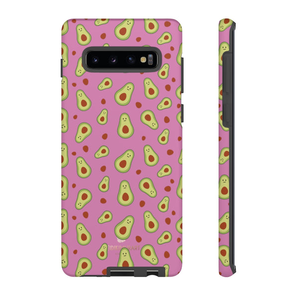 Pink Avocado Print Phone Case, Tough Designer Phone Case For Vegan Lovers -Made in USA-Phone Case-Printify-Samsung Galaxy S10 Plus-Matte-Heidi Kimura Art LLC