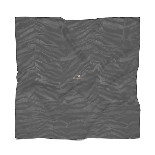 Black Tiger Stripe Poly Scarf, Women's Fashion Accessories For Men/Women- Made in USA-Accessories-Printify-Poly Voile-50 x 50 in-Heidi Kimura Art LLC Black Tiger Stripe Poly Scarf, Animal Print Lightweight Delicate Sheer Poly Voile or Poly Chiffon 25"x25" or 50"x50" Luxury Designer Fashion Accessories- Made in USA, Fashion Sheer Soft Light Polyester Square Scarf