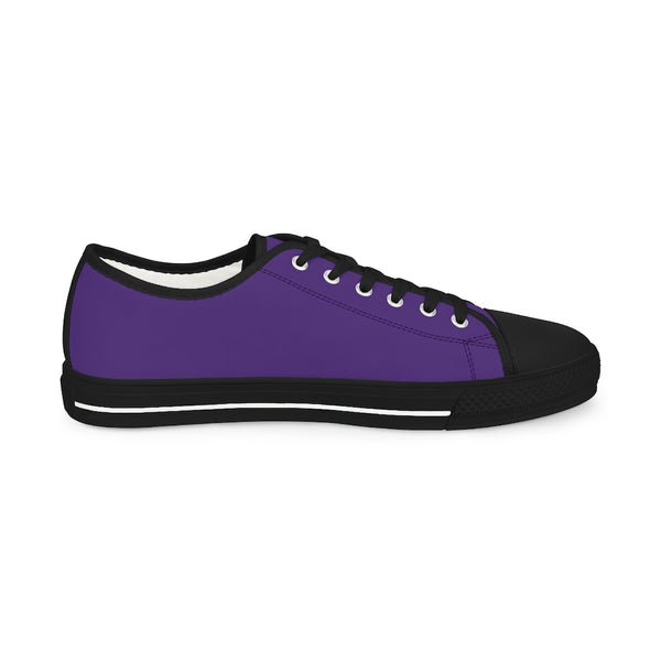 Dark Purple Color Men's Sneakers, Best Solid Purple Color Men's Low Top Sneakers Tennis Canvas Shoes (US Size: 5-14)