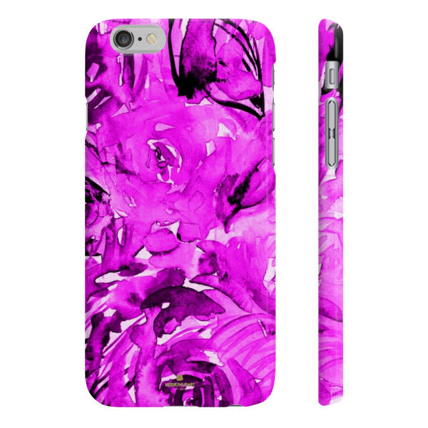 Purple Pink Slim iPhone/ Samsung Galaxy Floral Purple Rose Smart Phone Case, Made in UK-Phone Case-iPhone 6/6S Slim-Matte-Heidi Kimura Art LLC