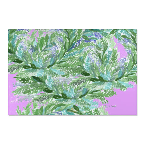 Pink Lavender Floral Print Designer 24x36, 36x60, 48x72 inches Area Rugs- Printed in the USA-Area Rug-72" x 48"-Heidi Kimura Art LLC