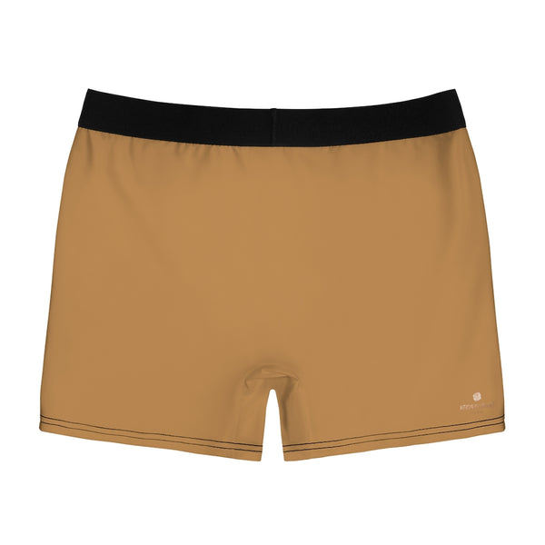 Brown Men's Boxer Briefs, Modern Solid Color Minimalist Basic Sexy Underwear For Men-All Over Prints-Printify-Heidi Kimura Art LLC
