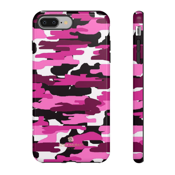Pink Camouflage Print Phone Case, Tough Designer Phone Case -Made in USA-Phone Case-Printify-iPhone 8 Plus-Glossy-Heidi Kimura Art LLC