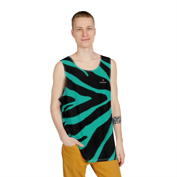 Blue Zebra Print Men's Tank