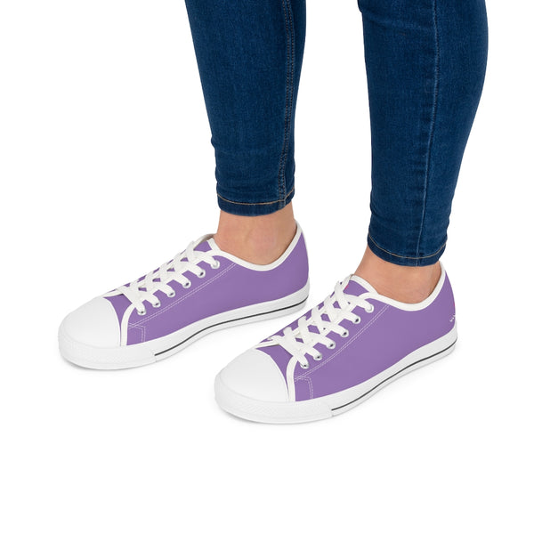 Light Purple Best Ladies' Sneakers, Solid Color Women's Low Top Sneakers (US Size: 5.5-12)