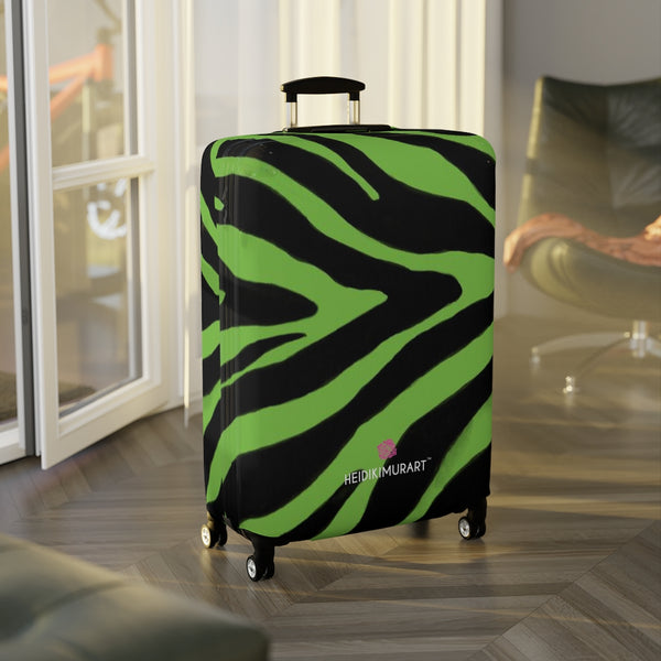 Green Zebra Print Luggage Cover